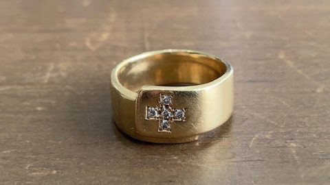 ゴールドリングのサイズ直し、修理前