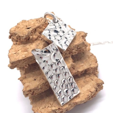 オーダーメイドネックレス、叩きデザイン、シルバー925製