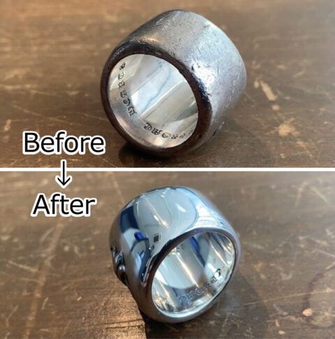 クロムハーツの指輪の傷取り修理
