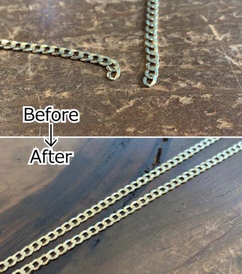 10金のチェーンの修理