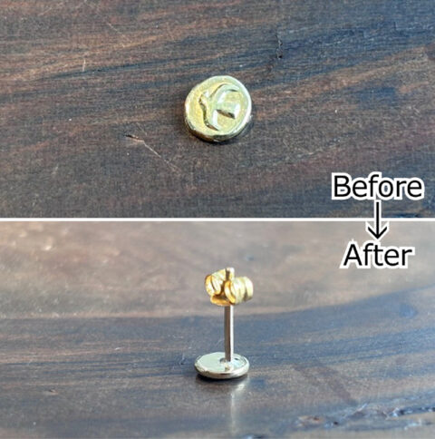 ゴローズのK18ピアス修理