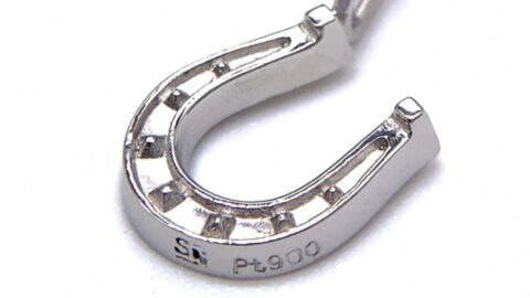 ホースシューのペアネックレス、プラチナ