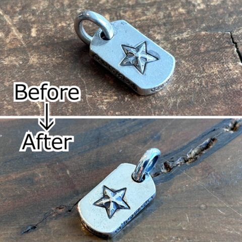 クロムハーツのペンダントのいぶし加工