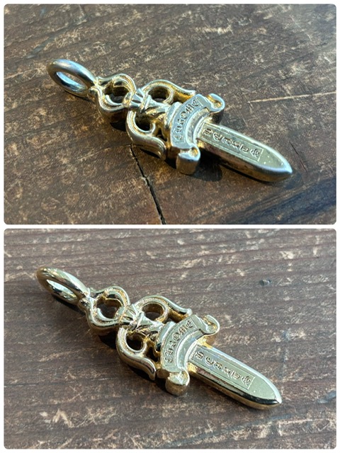 クロムハーツのダガーペンダントの18金メッキ加工