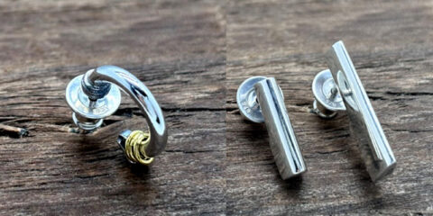 メンズのミニマルピアス