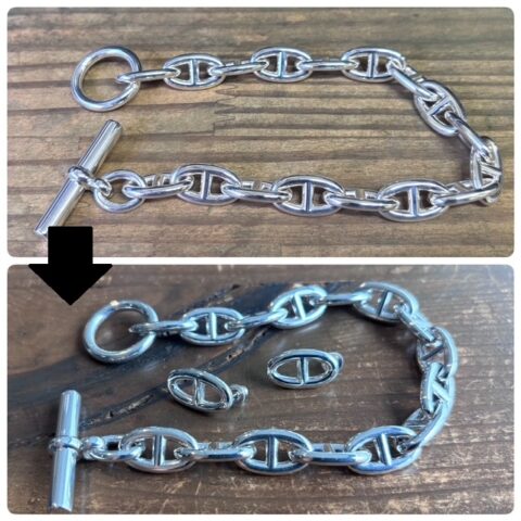 ｴﾙﾒｽのシェーヌダンクルのピアス加工